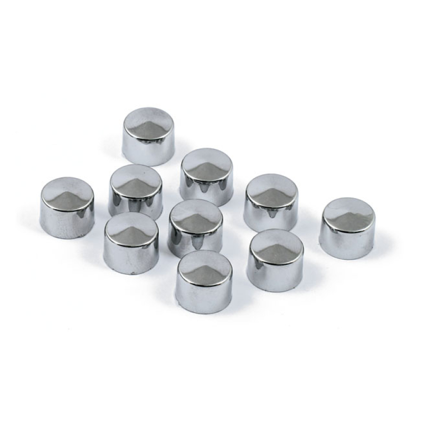 SMOOTHTOPPS, PUSH-ON BOLT COVER SET. CHROME BRAKE CALIPER; FRONT; FOR 905067