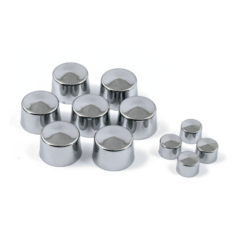 SMOOTHTOPPS, PUSH-ON BOLT COVER SET. CHROME FRONT & REAR BRAKE CALIPER 905112