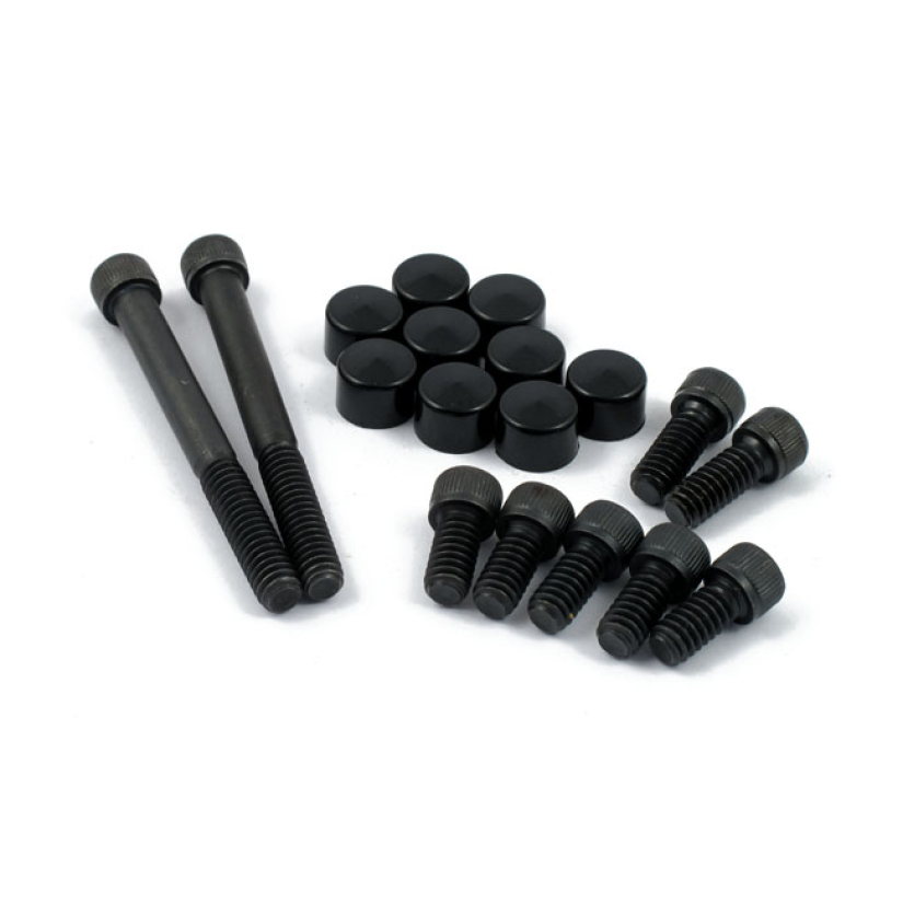 SMOOTHTOPPS, PUSH-ON COVER & BOLT KIT BLACK; PRIMARY; FITS DERBY & INS 905167