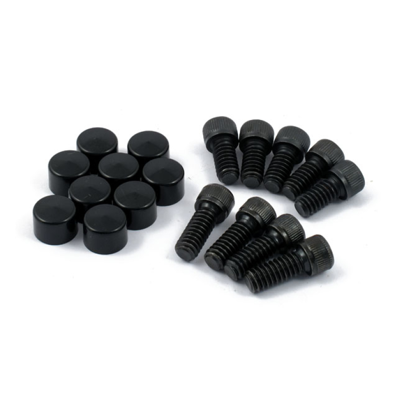 SMOOTHTOPPS, PUSH-ON COVER & BOLT KIT BLACK; PRIMARY; FITS DERBY & INS 905169
