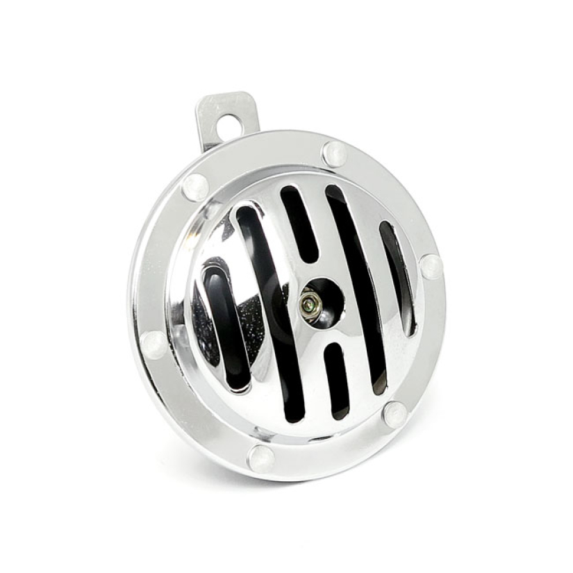 SLOTTED CUSTOM ROUND HORN. 100 MM. CHROME - SINGLE HOLE MOUNT BRACKET 905389