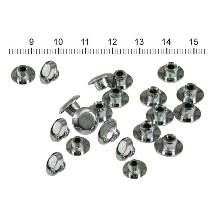 PUSH-IN MUSHROOM ALLEN HEAD PLUGS 1/4". CHROME 905749