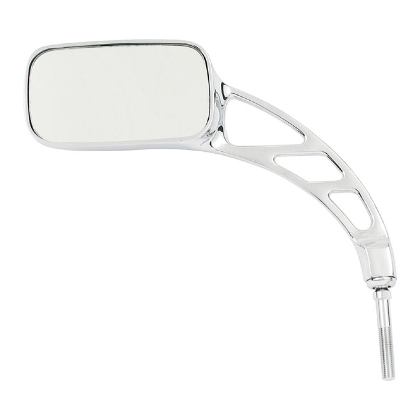 FLUSH MIRROR, LEFT SIDE CHROME 65-UP H-D 906171