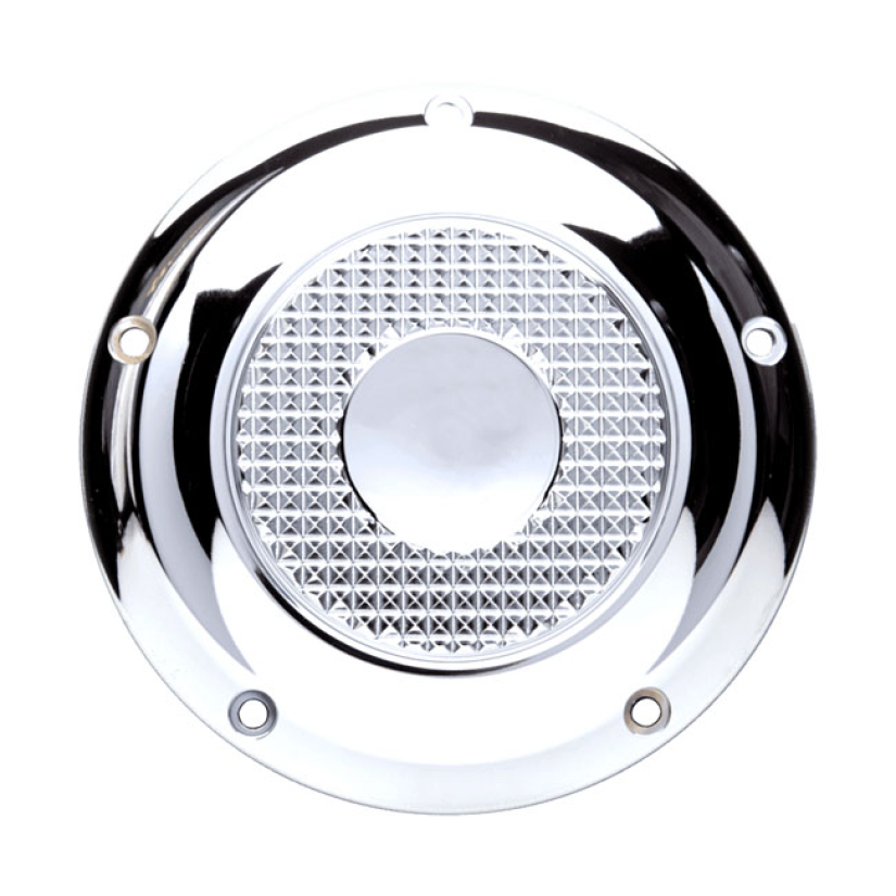 VITY''S DESIGN, DIAMOND DERBY COVER. CHROME CNC MACHINED FROM BILLET A 906284