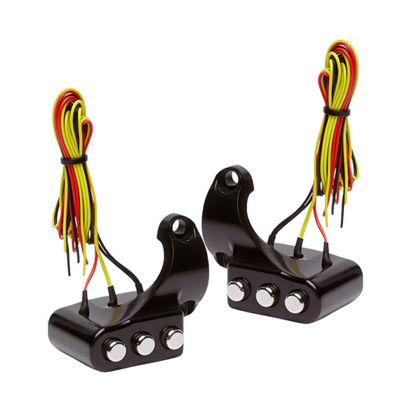 VITY''S DESIGN 3 BUTTON SWITCH HOUSING RIGHT, BLACK GLOSS BLACK ANODIZ 906324