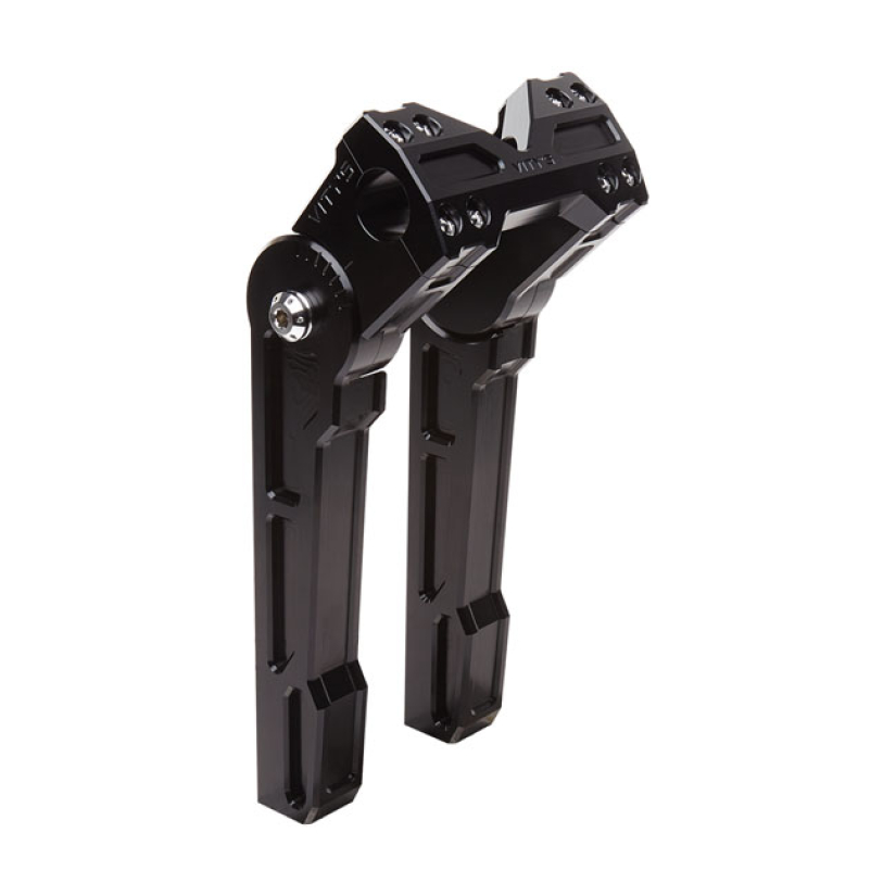 VITY''S DESIGN, 10" ADJUSTABLE RISERS. BLACK GLOSS BLACK ANODIZED FINI 906333