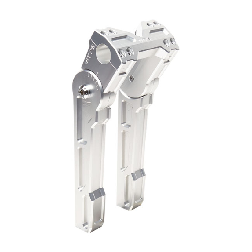 VITY''S DESIGN, 10" ADJUSTABLE RISERS. SILVER SILVER ANODIZED FINISH. 906334