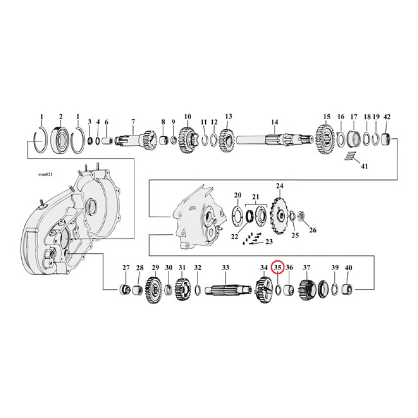 THRUST WASHER, 1ST GEAR COUNTERSHAFT .035" RIGHT & LEFT USE. OEM REPLA 907080