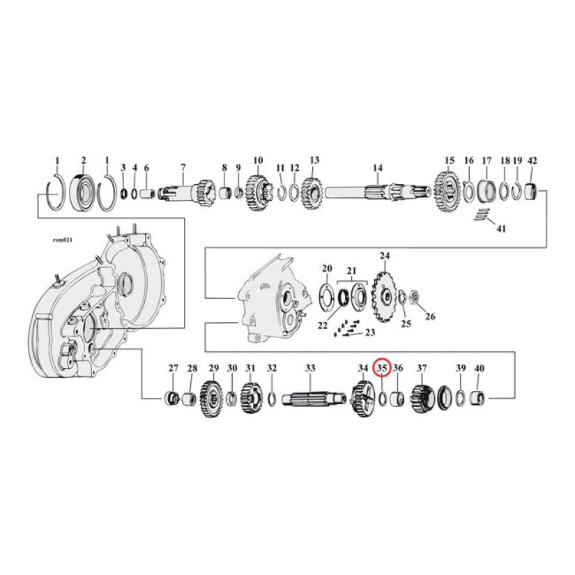THRUST WASHER, 1ST GEAR COUNTERSHAFT .045" RIGHT & LEFT USE. OEM REPLA 907090