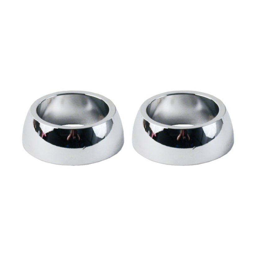 PAUGHCO, HANDLEBAR GRIP CONES FOR INTERNAL THROTTLE. CHROME RADIUSED. 908208