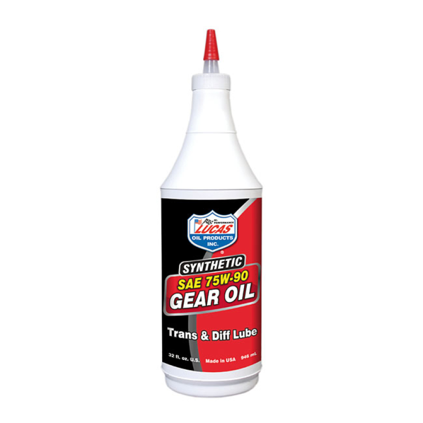 LUCAS, SYNTHETIC 75/90 TRANSMISSION OIL SYNTHETIC. 1 QUART (946CC) BOT 910405