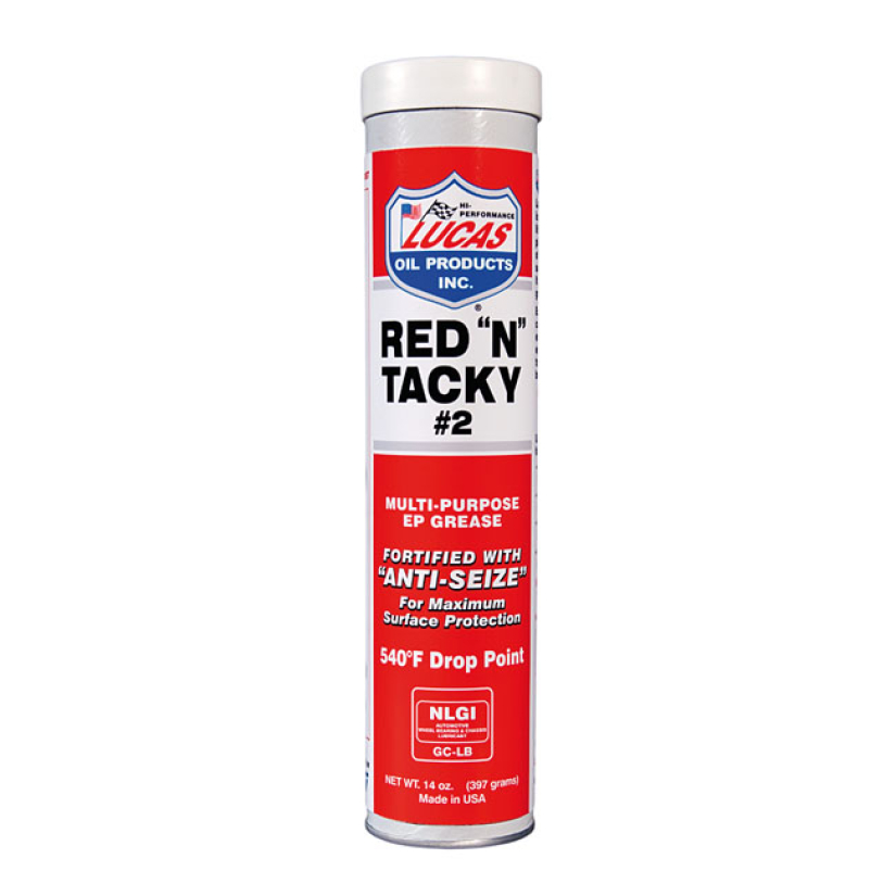 LUCAS, RED ''N'' TACKY GREASE. 397 GRAM CARTRIDGE 910488