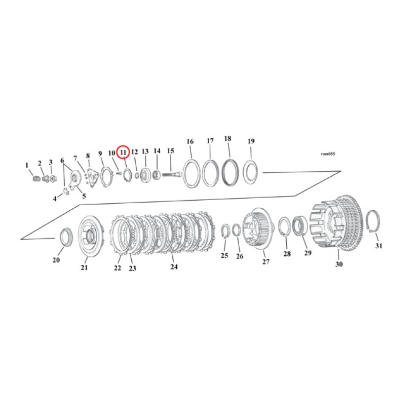 RET.RING, CLUTCH BEARING GUIDE 911045