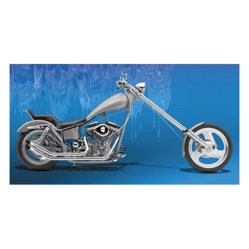 PAUGHCO, UPSWEPT DRAG PIPES. GOOSENECK. CHROME UN-BAFFLED 1-3/4" DIAME 912810