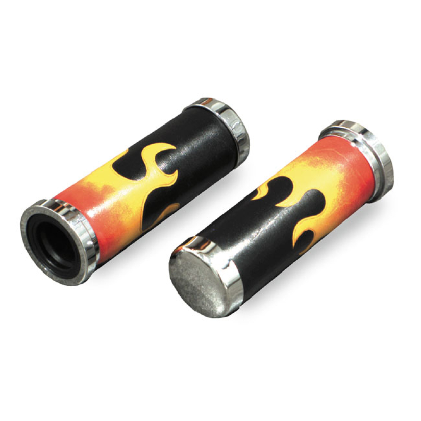 HANDLEBAR GRIP SET, FLAMED LEATHER CUSHION CUSHION GRIPS WITH A SOFT F 913132