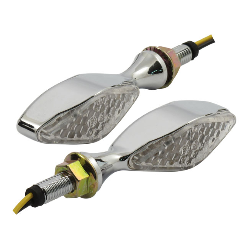 FREESTYLE TURN SIGNALS LED. CHROME LED LIGHTED; WITH ECE APPROVED LENS 913616