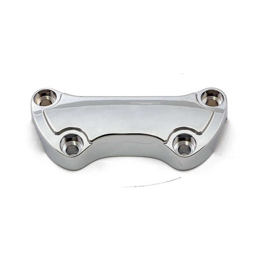 HANDLEBAR TOP CLAMP, WITHOUT SKIRT CHROME; LOW SCALLOPED.  FITS OEM ST 914093