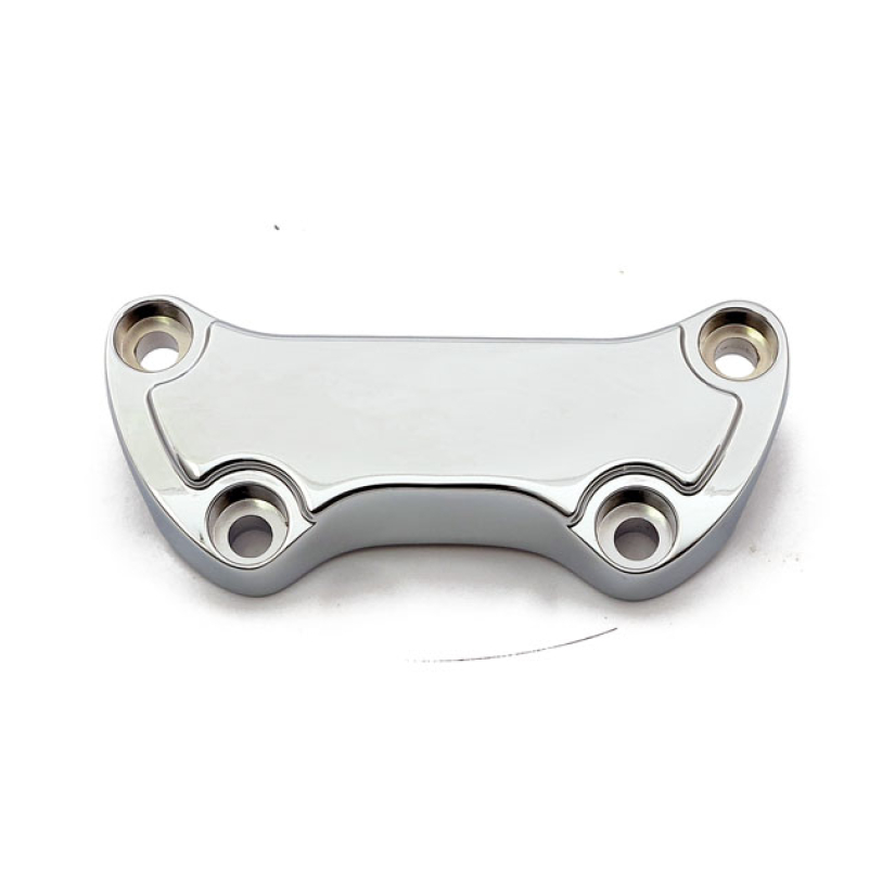 HANDLEBAR CLAMP LOW SCALLOPED, WITH SKIRT. CHROME CHROME; LOW SCALLOPE 914095
