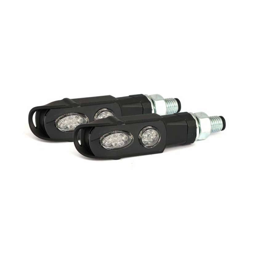 CLUSTER, LED TURN SIGNALS. BLACK. CLEAR LENS - BLACK METAL HOUSING  - 914146