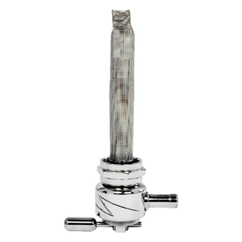 PINGEL, POWER-FLO PETCOCK ROUND LIGHTNING LIGHTNING BOLT DESIGN. CHROM 914413