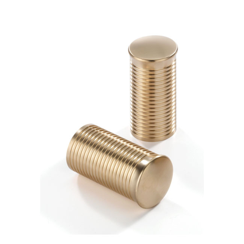 KUSTOM TECH, FL HANDLEBAR GRIP ENDS. RIBBED, SATIN BRASSOPTIONAL GRIP 914957
