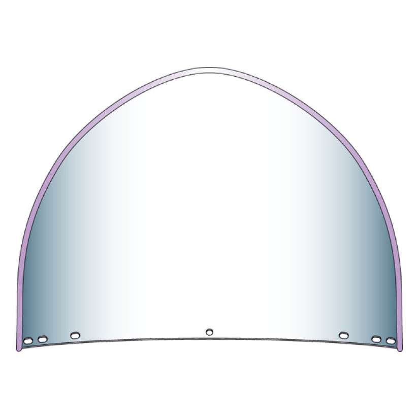 NATIONAL CYCLE, ''PEAKED'' TOP WINDOW BEADED. 1949 STYLE CLEAR. REPLAC 915222
