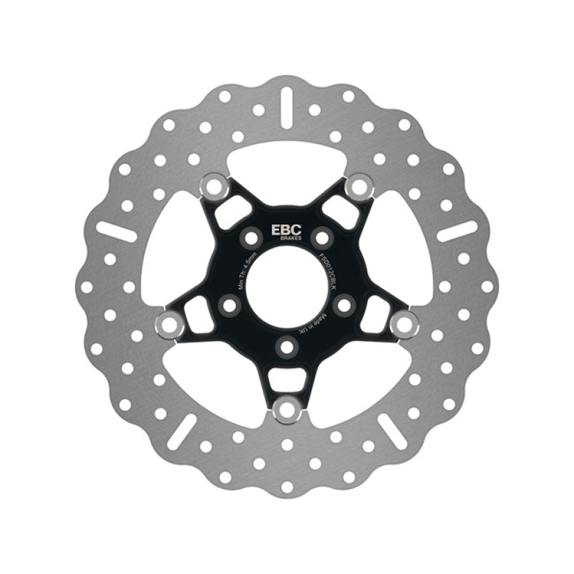 EBC, BLACK CONTOUR FLOATING BRAKE ROTOR FRONT. WIDE. BLACK CENTER. ABE 915931