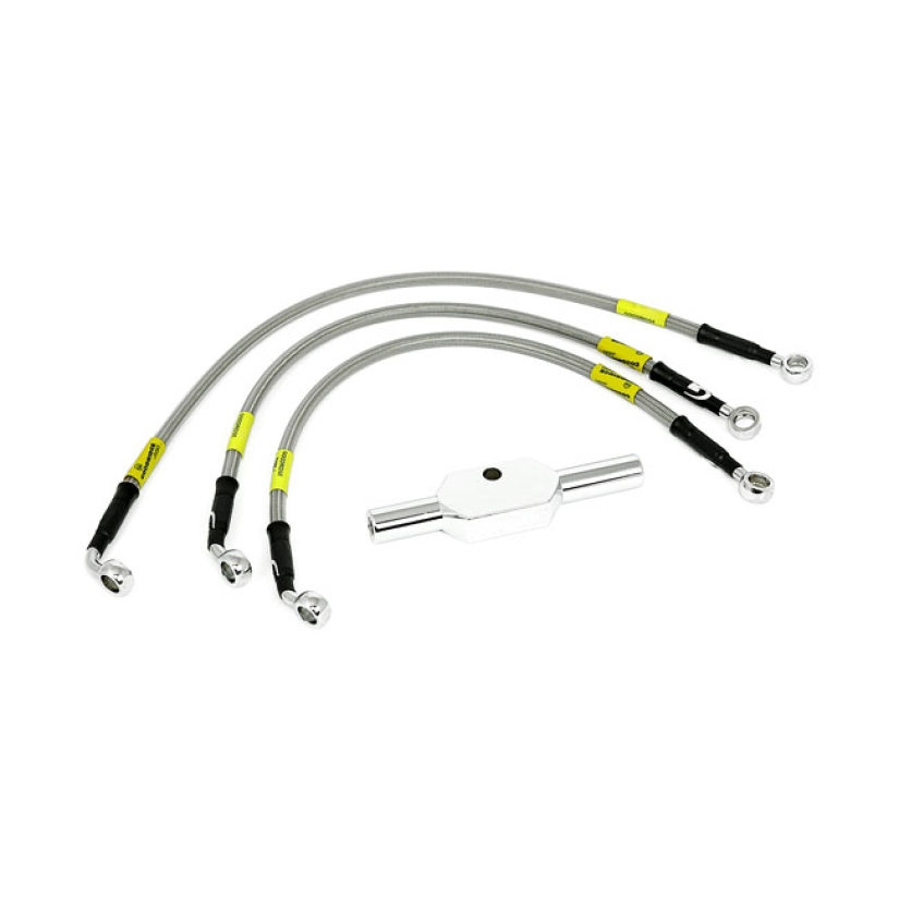 GOODRIDGE BRAKE LINE FRONT, STAINLESS CLEAR COATED STAINLESS CLEARCOAT 920405