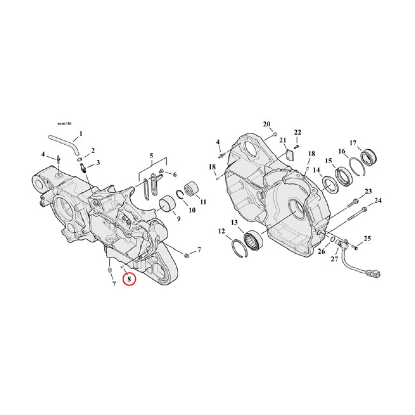 DOWEL PIN CRANKCASE TO GEAR COVER. DIMENSIONS: .312" X .500". OEM REPL 921315
