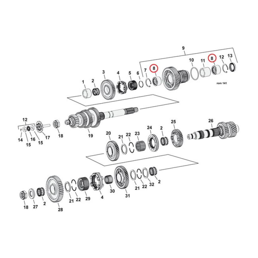 NEEDLE BEARING, TRANSM. 921502