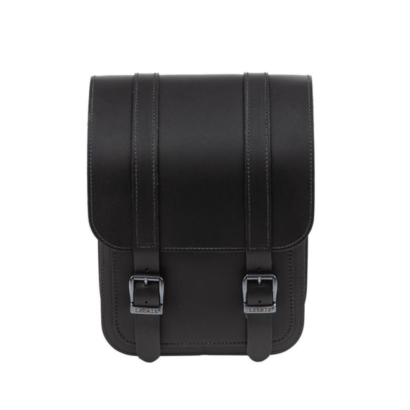LEDRIE, FULL LEATHER SWING ARM BAG LEFT, 10 LITER. BLACKSTRAIGHT (NON 923326