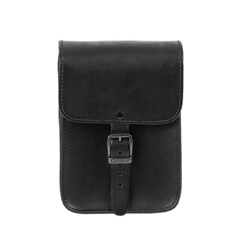 LEDRIE, FULL LEATHER SISSY BAR BAG. BLACK FULL LEATHER BLACK SISSY BAR 923344