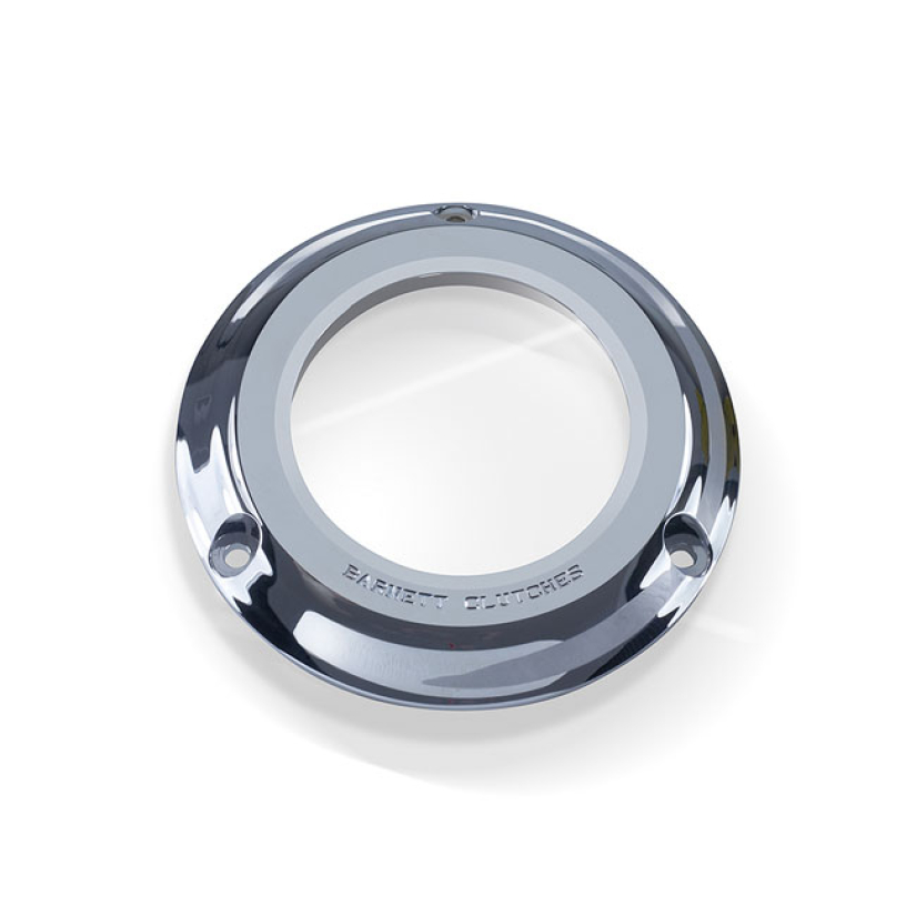BARNETT, CLEAR DERBY COVER. CHROME CHROME PLATED BILLET ALUMINUM. THE 923381