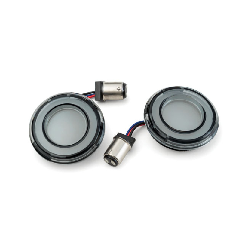 KURYAKYN, TRACER LED FRONT TURN SIGNAL INSERT SET SMOKE LENS FRONT. AM 923610