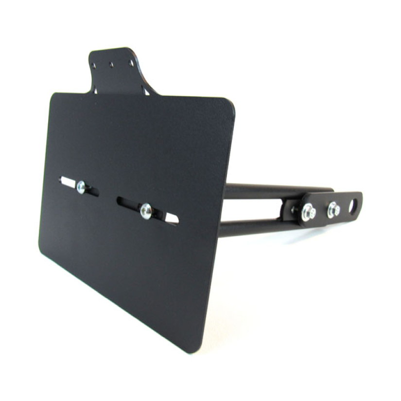 WESTLAND CUSTOMS, SIDE MOUNT LICENSE PLATE BRACKET NL/B BLACK. WITH AN 923762