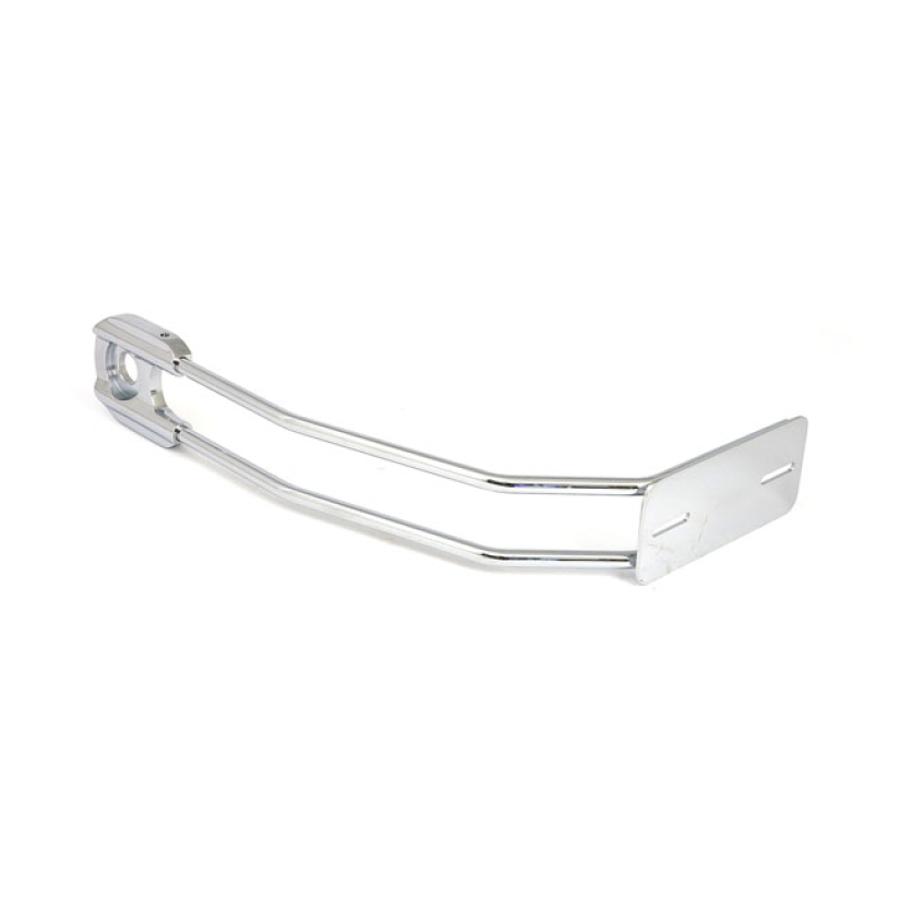 BEHIND TIRE LICENSE PLATE HOLDER, AXLE MOUNT. CHROME MOUNTS TO REAR AX 926621