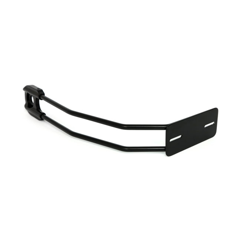 BEHIND TIRE LICENSE PLATE HOLDER, AXLE MOUNT. BLACK MOUNTS TO REAR AXL 926622