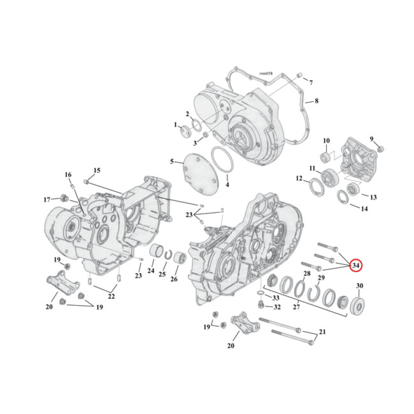 CRANKCASE BOLT KIT, ALLEN MOUNTS CRANKCASE HALVES TOGETHER. KITS COME 927011