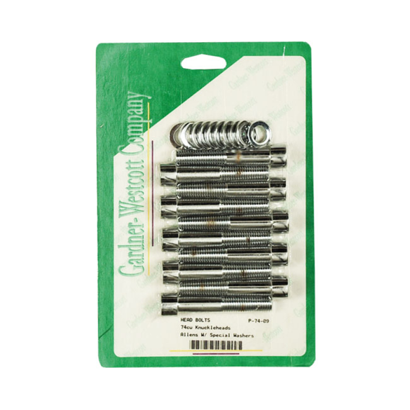 HEAD BOLT KIT CHROME ALLENHEAD; INCL. WASHERS 40-47 74" (1200CC) KNUCK 927409