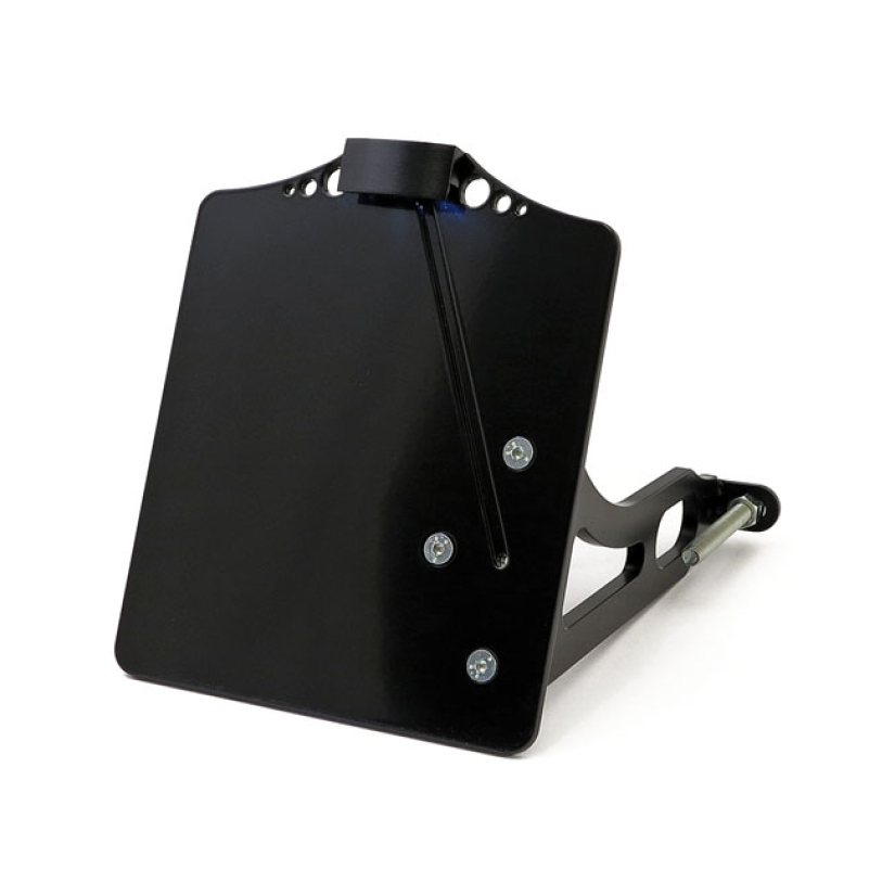 SIDE MOUNT LICENSE PLATE BRACKET BLACK BLACK POWDERCOATED; 3/4 INCH AX 928064