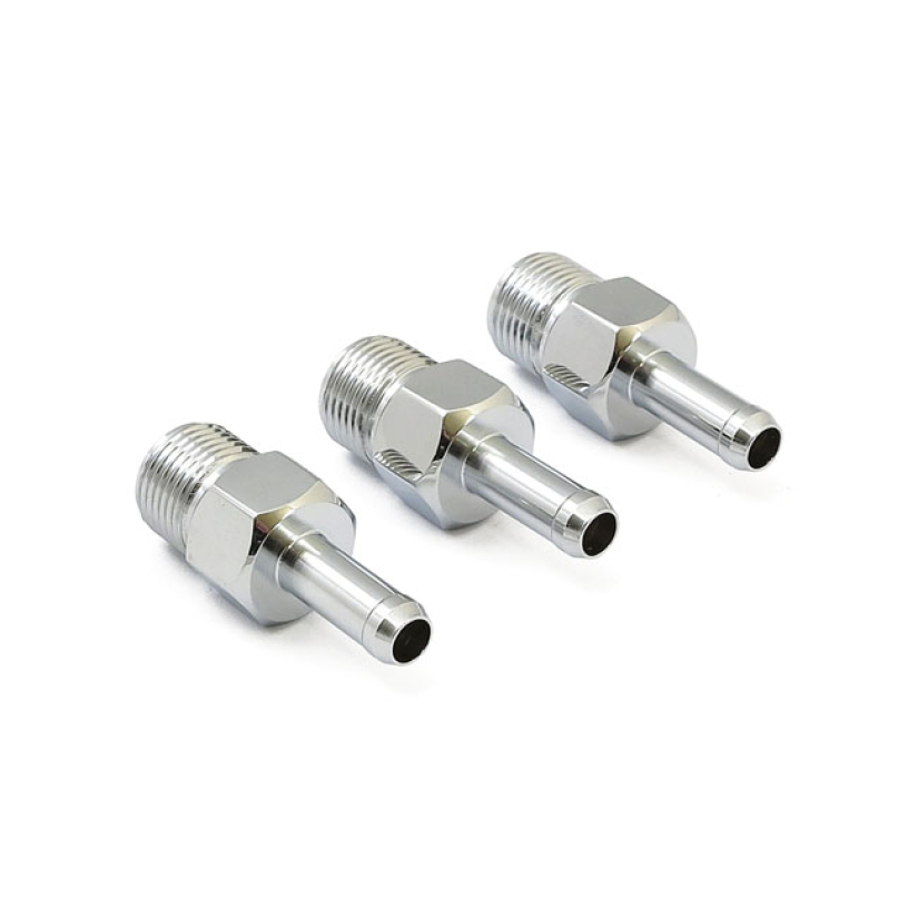 OIL LINE FITTING 3/8" OIL HOSES, CHROME 928134