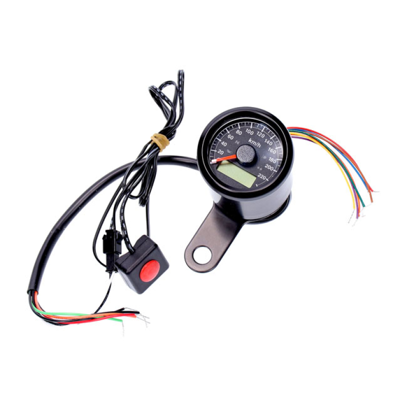 STOKER, ELECTRONIC SPEEDOMETER 48MM. BLACK, BLACK FACE BLACK FACE PLAT 928216