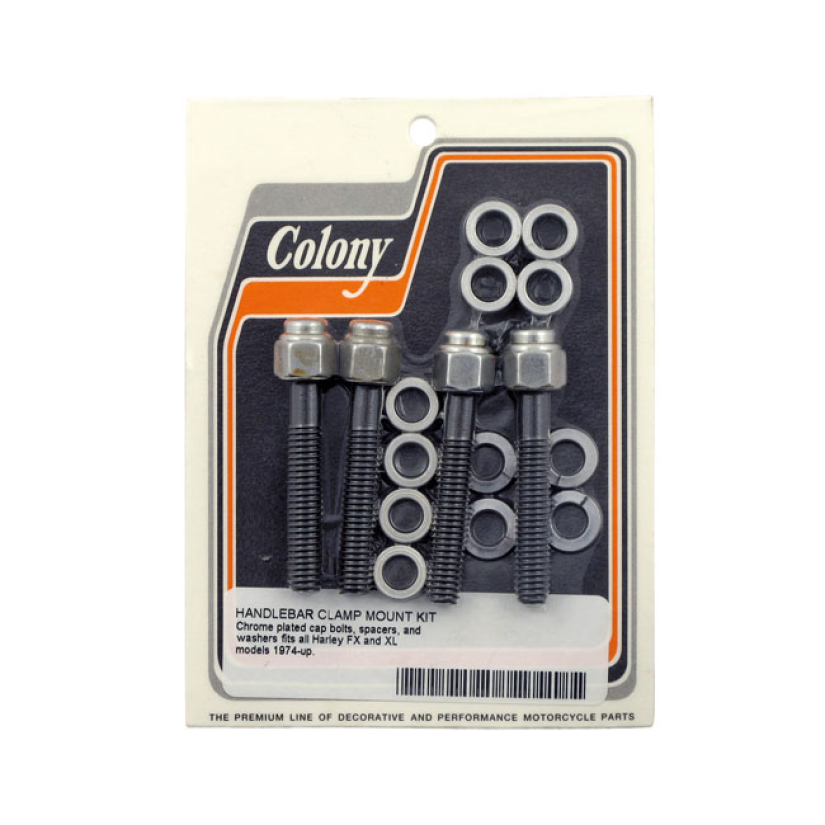 COLONY, HANDLEBAR TOP CLAMP MOUNT KIT. CHROME CHROME. CAP STYLE 73-99 929062