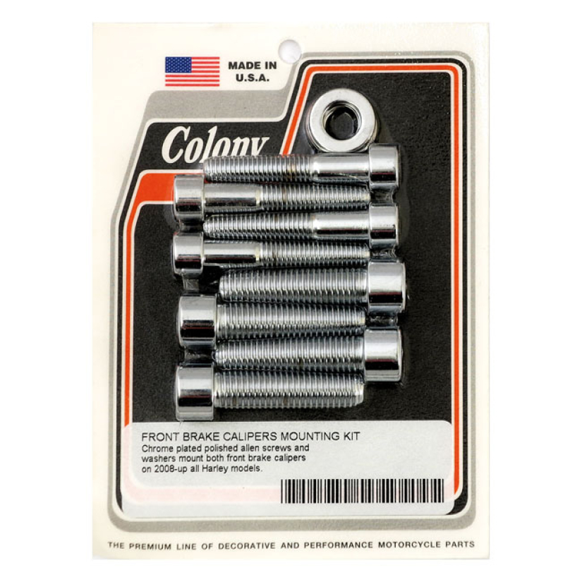 COLONY CALIPER MOUNT BOLT KIT CHROME; ALLENHEAD; FRONT CALIPER 08-14 S 929593