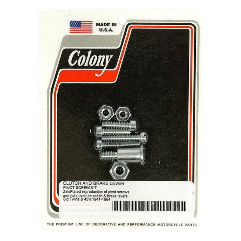 COLONY, 45" FLATHEAD HANDLEBAR LEVER SCREW & PIVOT KIT ZINC PLATED. RE 929662