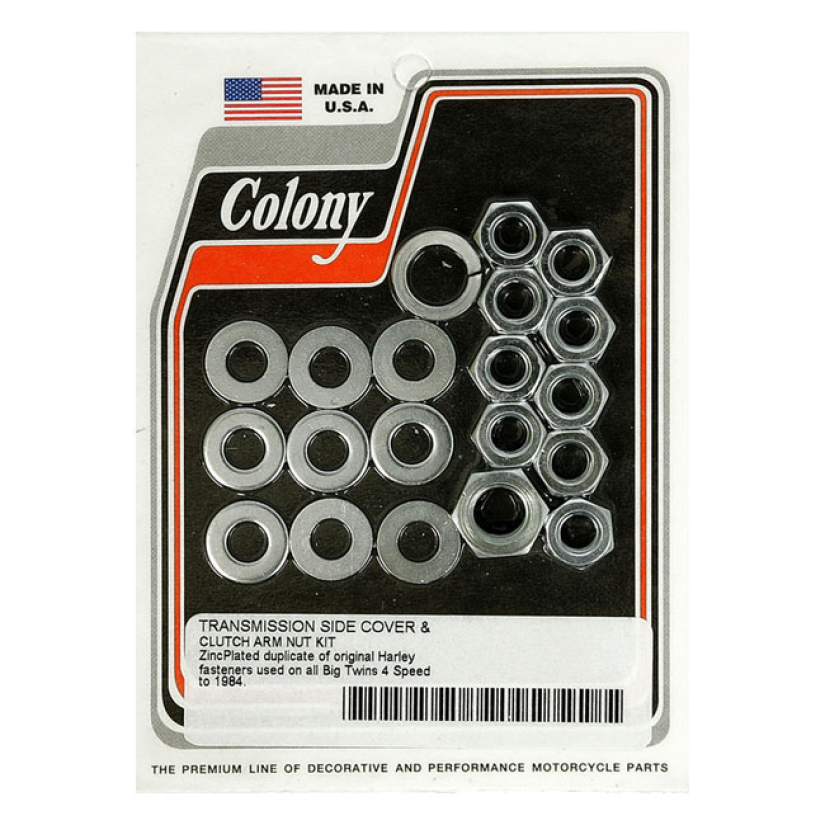 COLONY TRANSM SIDE COVER MOUNT, HEX ZINC KIT; OEM STYLE NUTS & WASHERS 929725