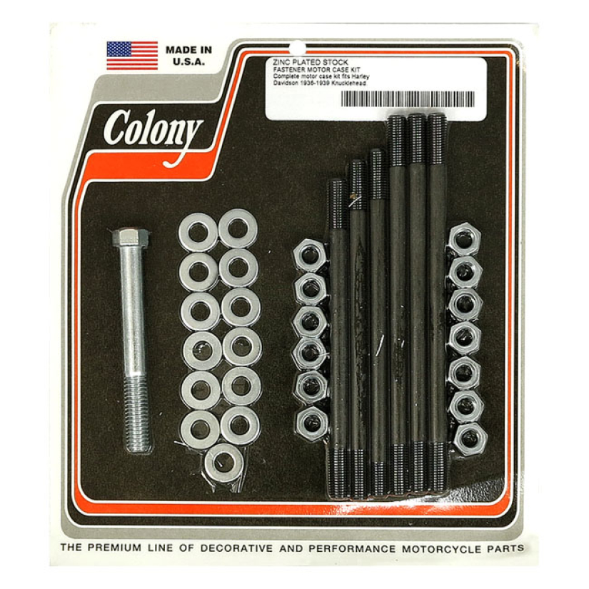 COLONY CRANKCASE BOLT KIT HEX ZINC 36-39 KNUCKLEHEAD (NU) 929727
