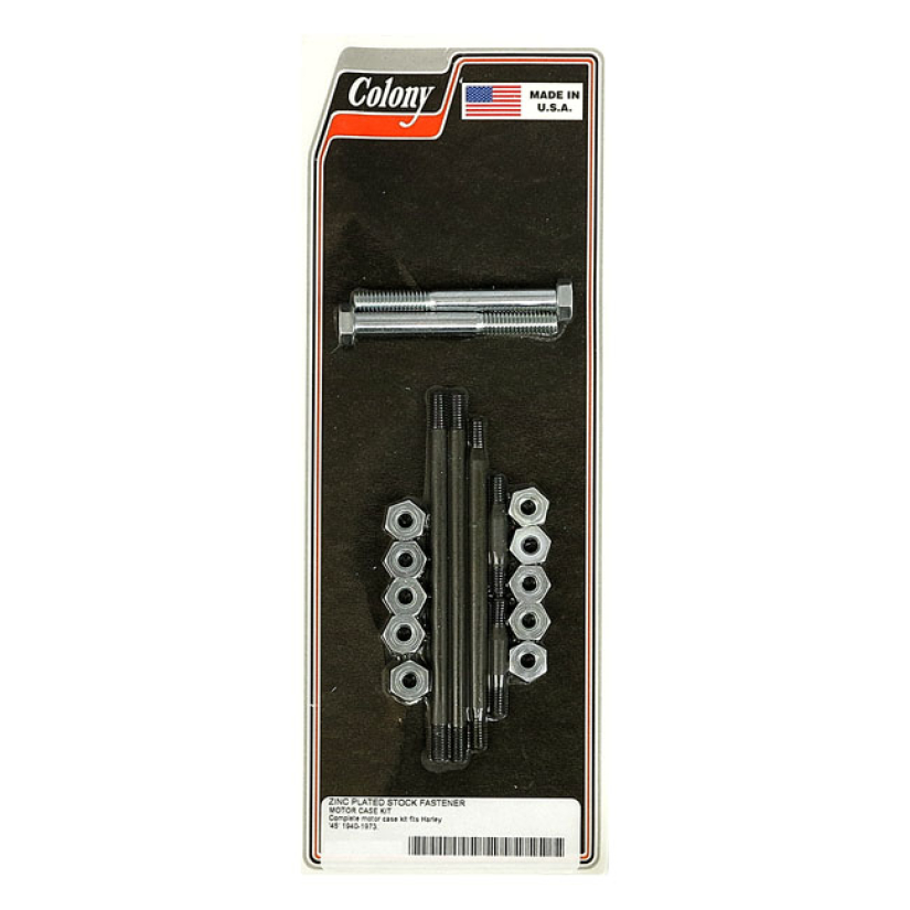 COLONY CRANKCASE BOLT KIT ZINC; STOCK STYLE 37-73 45" SV (NU) 929735