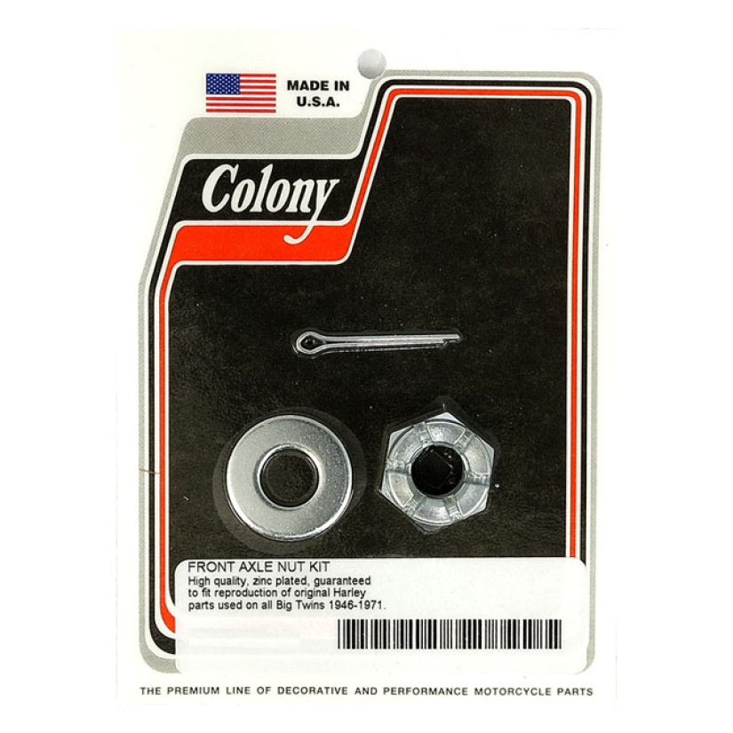 COLONY AXLE NUT KIT. FRONT ZINC 46-71 BIG TWIN (NU) 929747