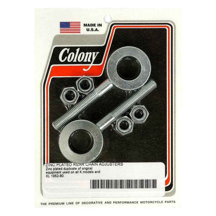 COLONY OEM STYLE AXLE ADJUSTERS ZINC 54-78 XL SPORTSTER (NU) 929754